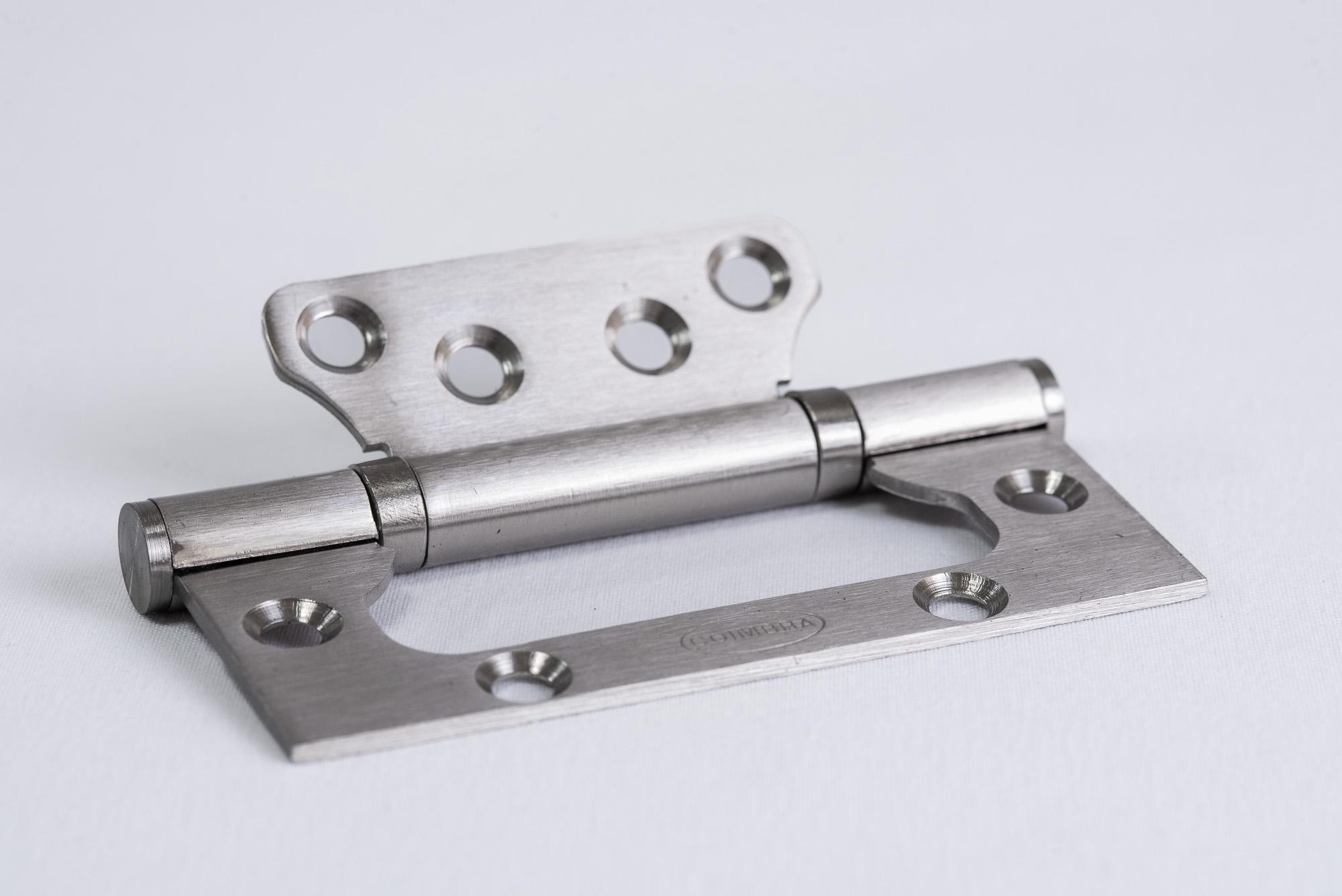 Dobradiça Sobrepor 4X3 Inox com Rolamento Cromada 3 Pç